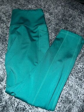 LEG3ND Teal Athletic Leggings Pockets Large GUC